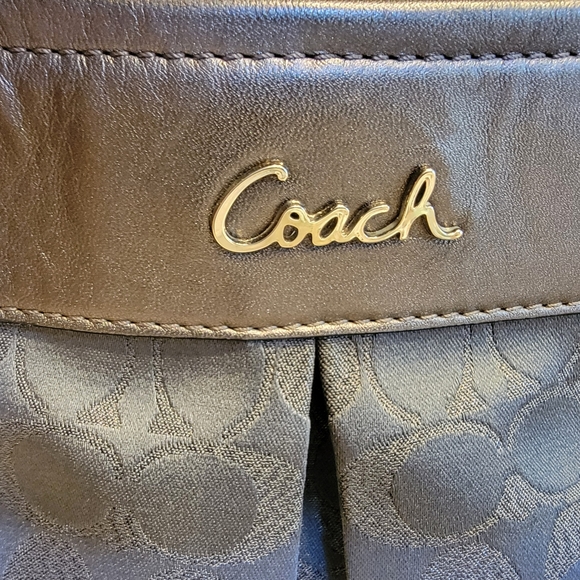Coach Ashley Medium Jacquard Fabric Signature "C" Charcoal Crossbody Bag - Picture 7 of 16